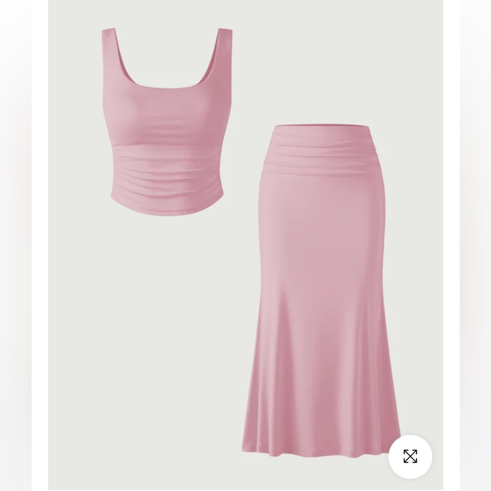 NWT - OGL Ruched Side Square Brami Tank Top & Mermaid Maxi Skirt Set